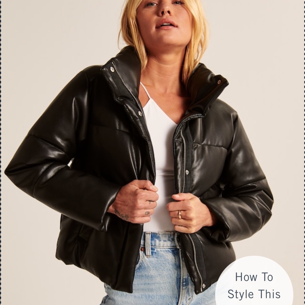 NWT Abercrombie & Fitch Vegan leather puffer